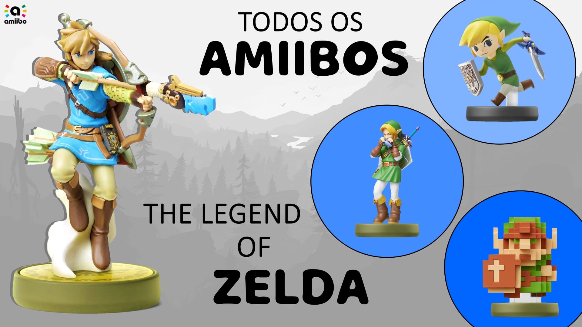 Todos os amiibos que existe da franquia The legend of Zelda.