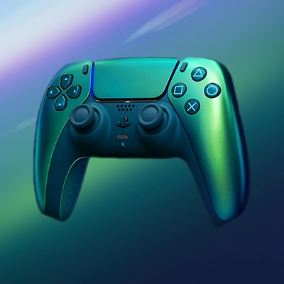 Coleção Chroma Playstation Chromado - Chroma Teal brilha em vários tons agradáveis de verde.